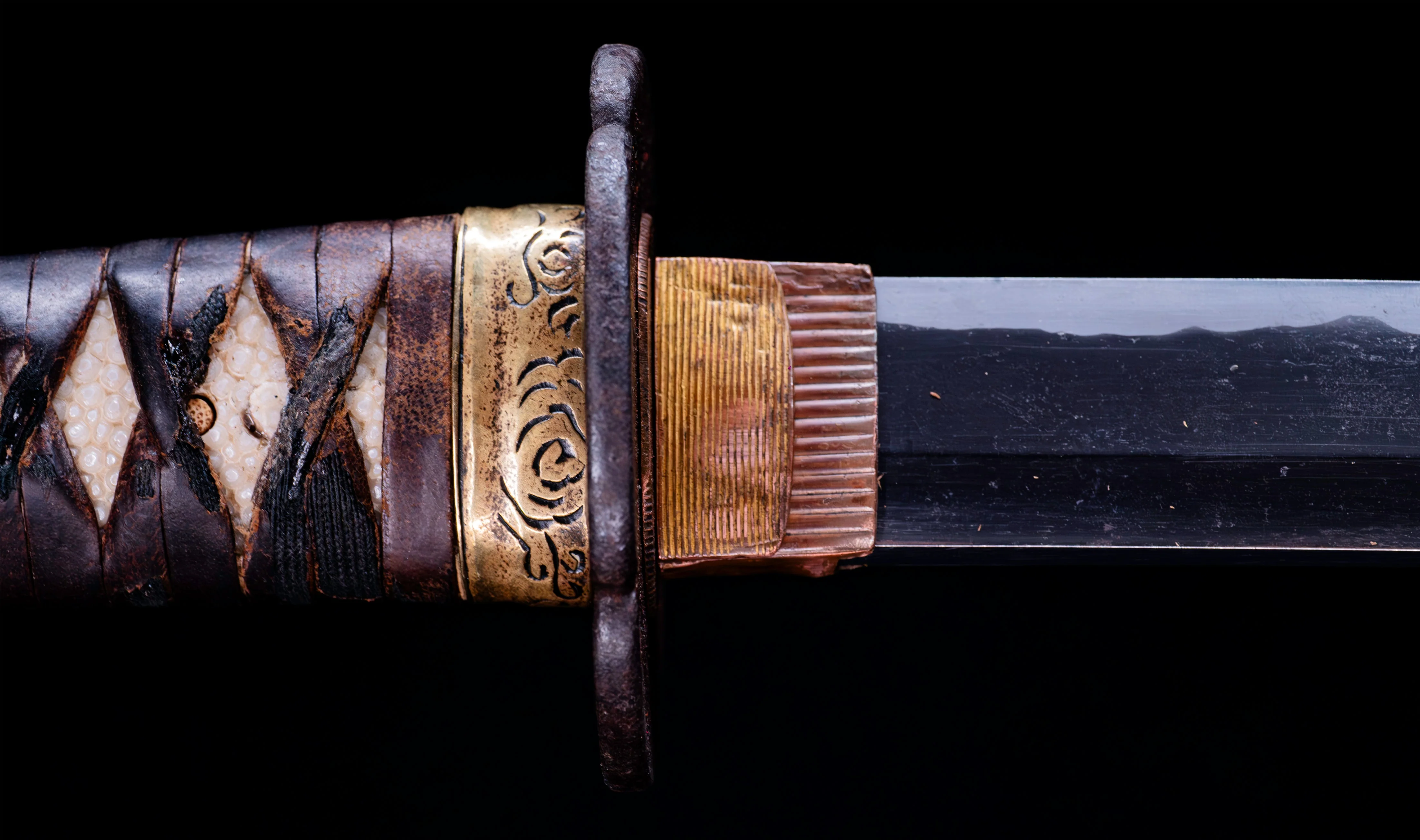 Katana Japonais Antique avec menuki libellule Tombo et tsuba paysage Sansui - Image 18