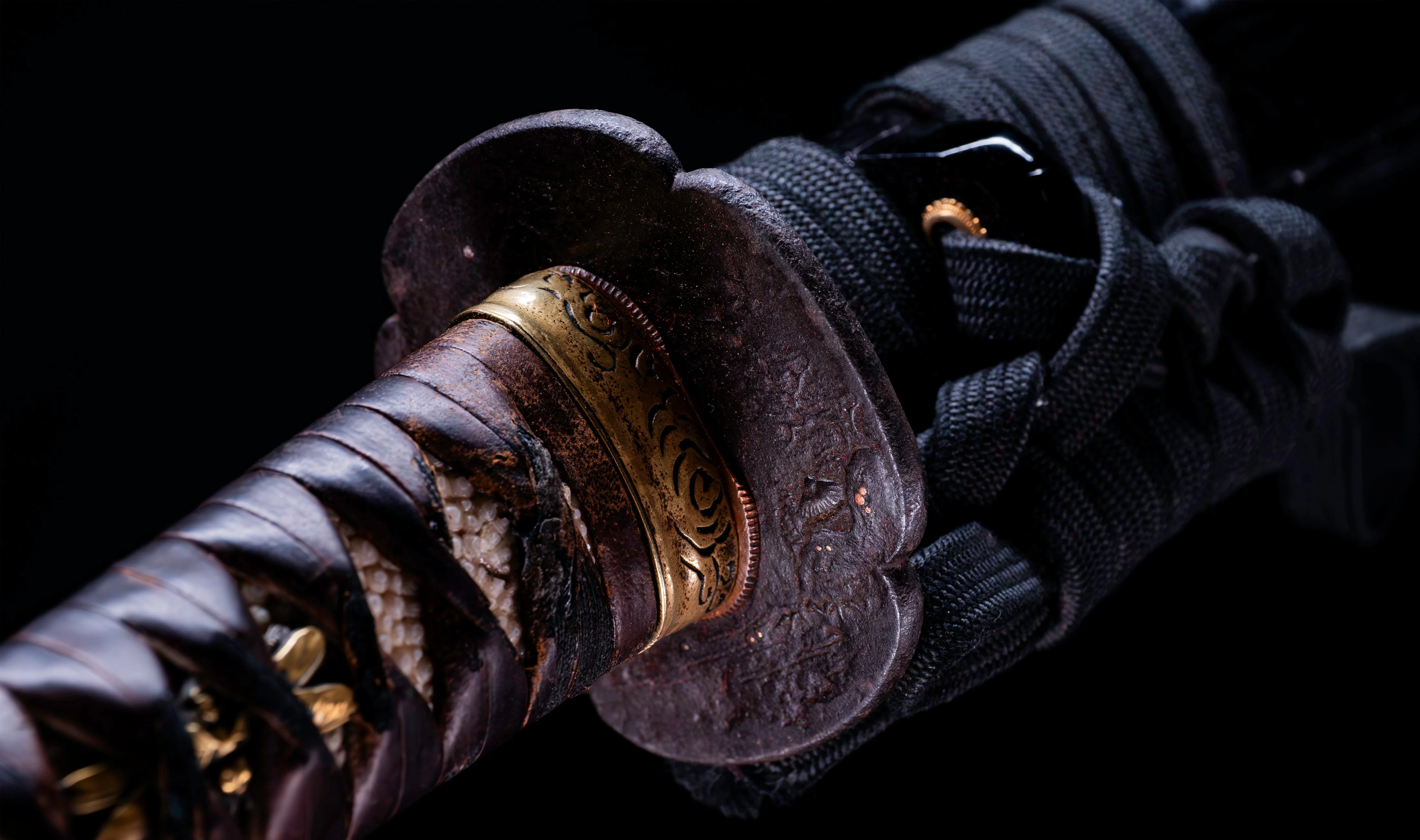 Katana Japonais Antique avec menuki libellule Tombo et tsuba paysage Sansui - Image 26