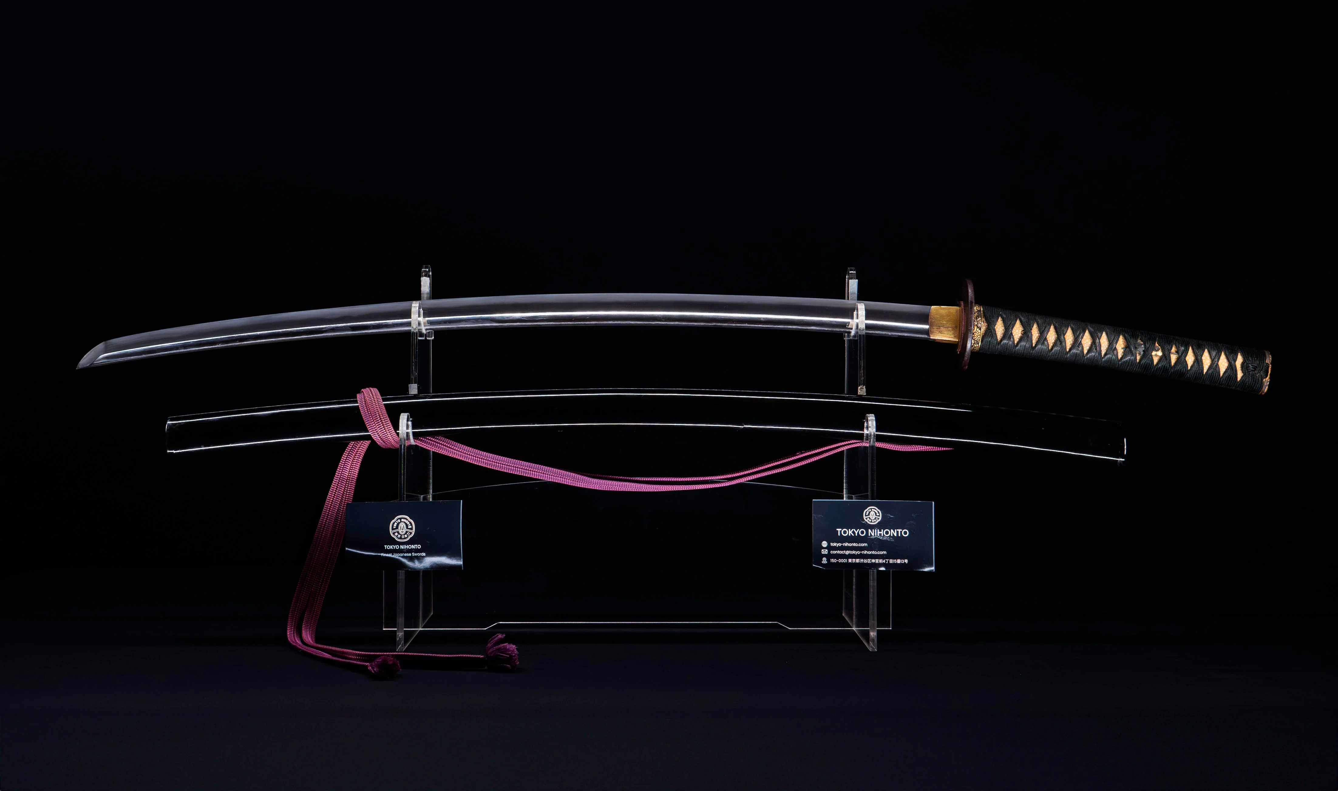 Katana Japonais Antique avec tsuba en fer aux Sages assis et hamon suguha, Mumei, époque Edo - Image 2