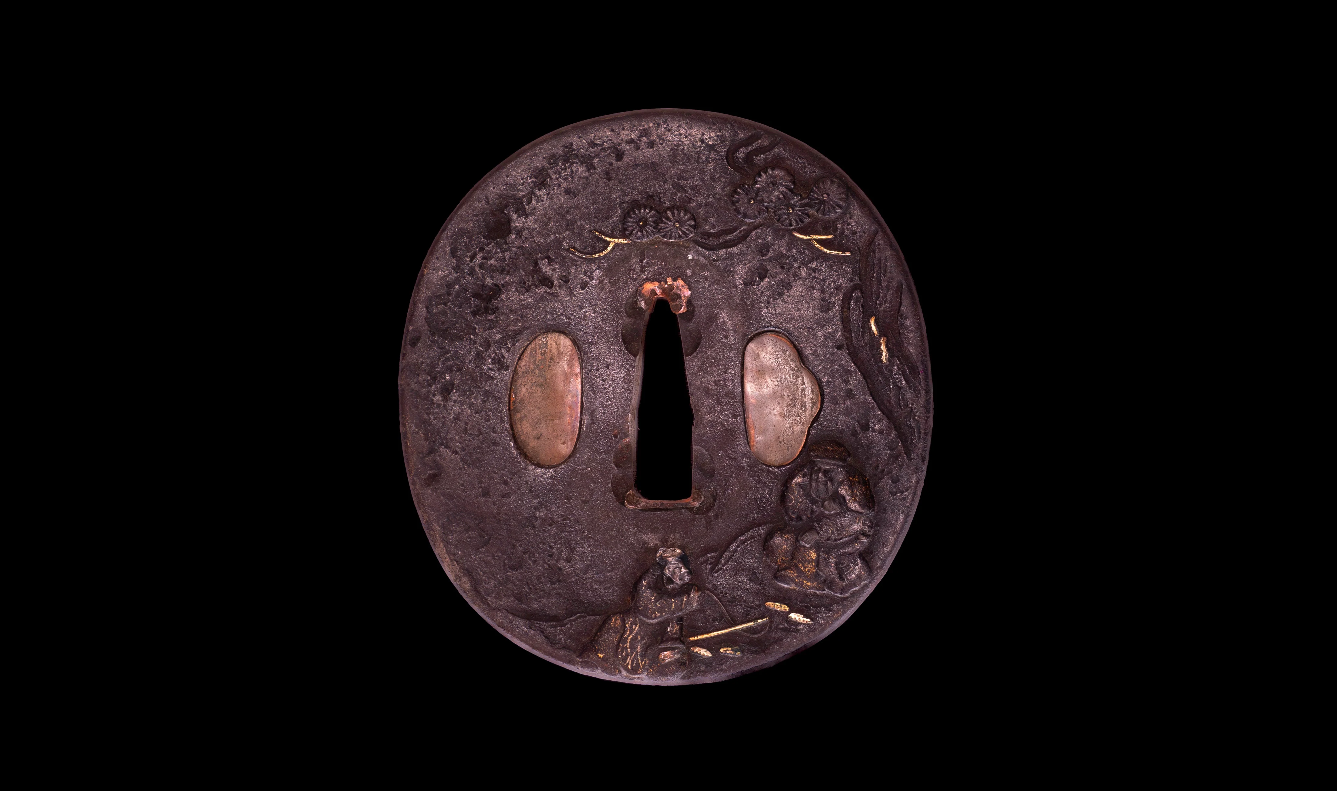 Katana Japonais Antique avec tsuba en fer aux Sages assis et hamon suguha, Mumei, époque Edo - Image 8