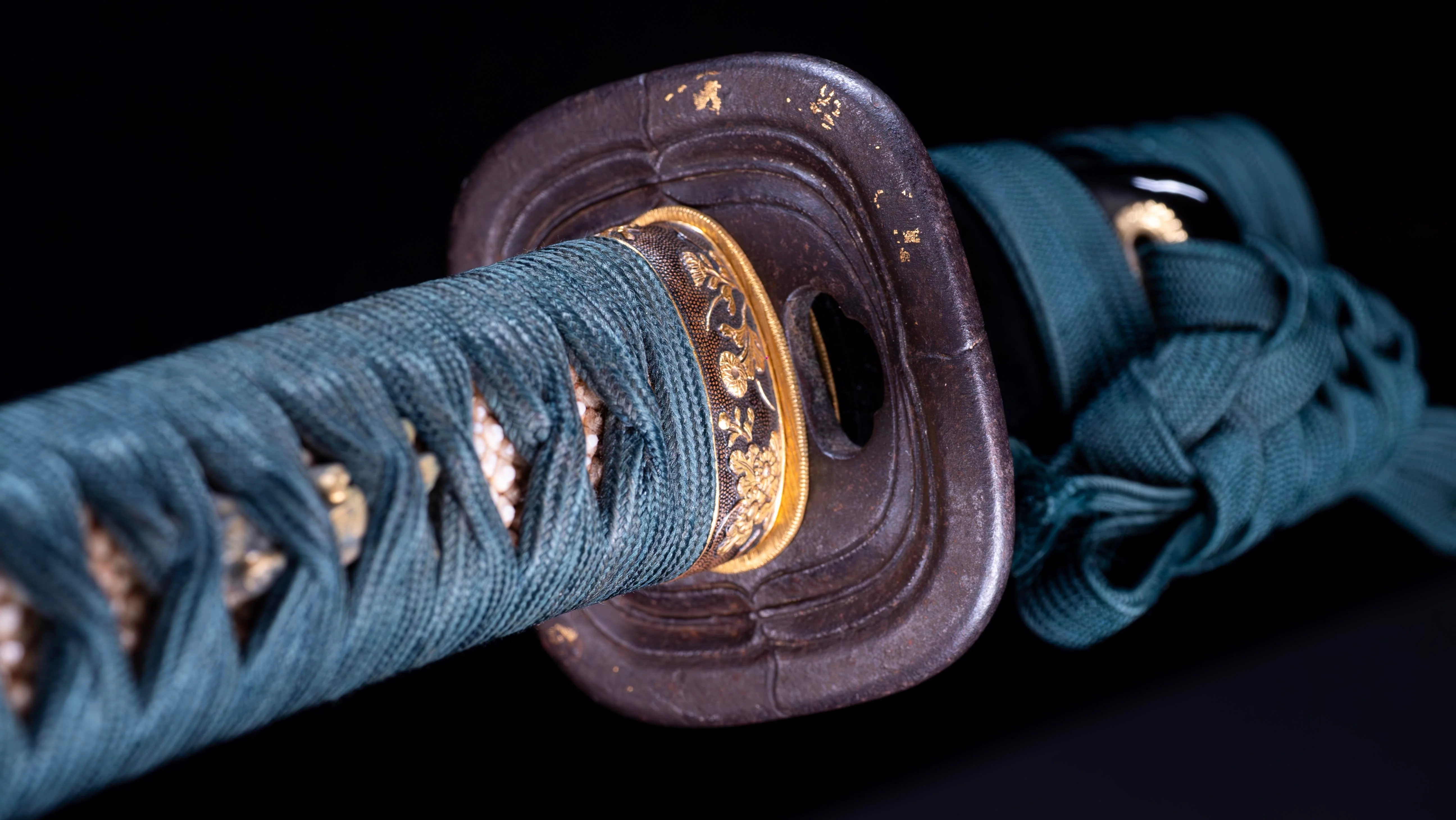 Katana Japonais Antique Tsuba Kakugata Arrondi - Fin Muromachi - Image 14