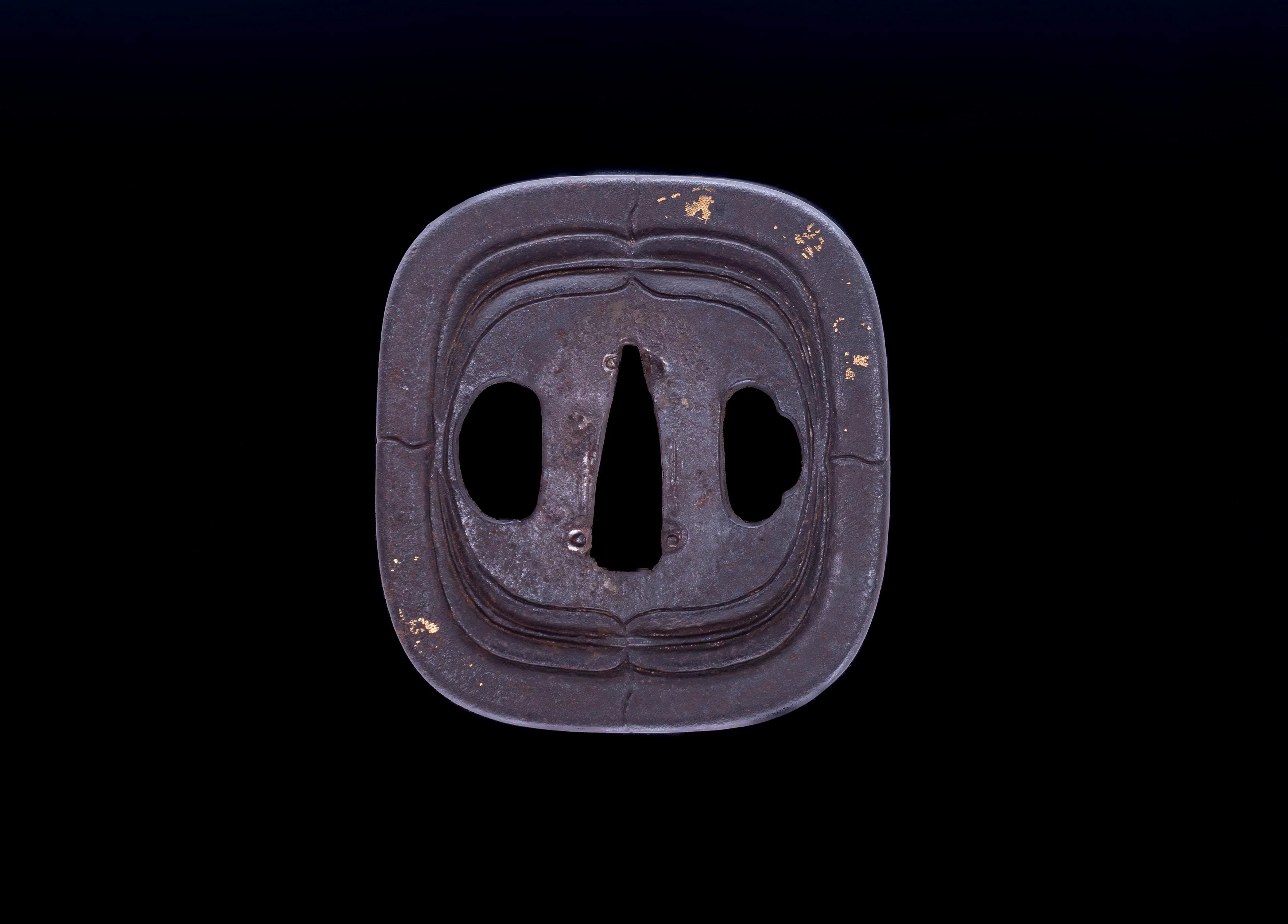 Katana Japonais Antique Tsuba Kakugata Arrondi - Fin Muromachi - Image 31