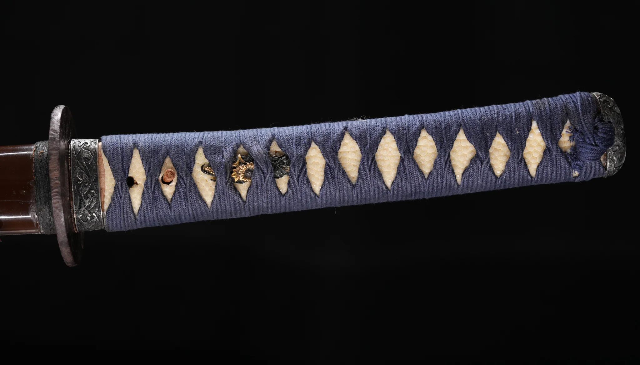 Sabre Antique Japonais Katana, Période Edo, Koshirae Marron et Bleu - Image 10