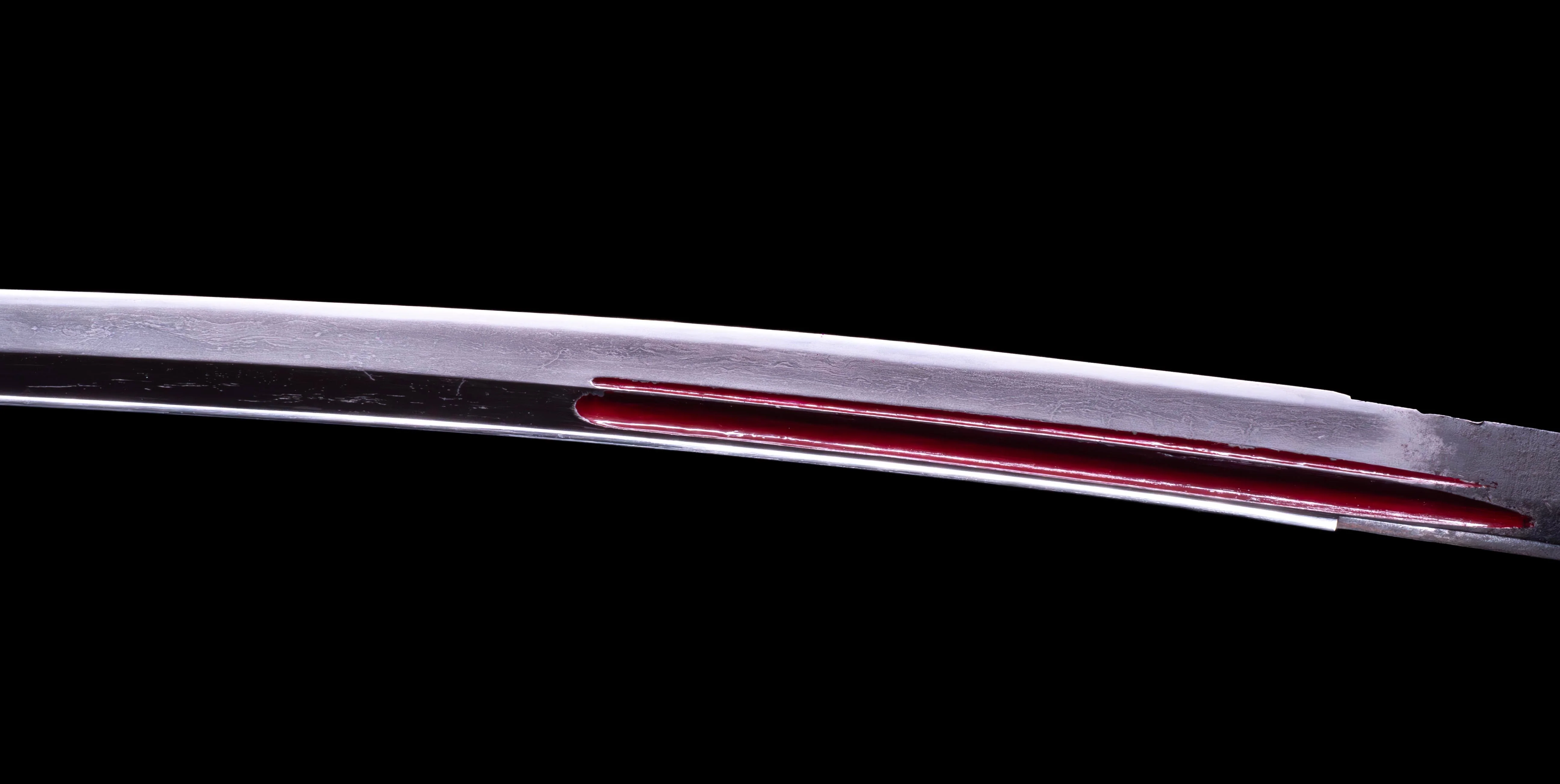 Sabre Antique Katana Japonais avec Bo-Hi Laqué Rouge - Image 14