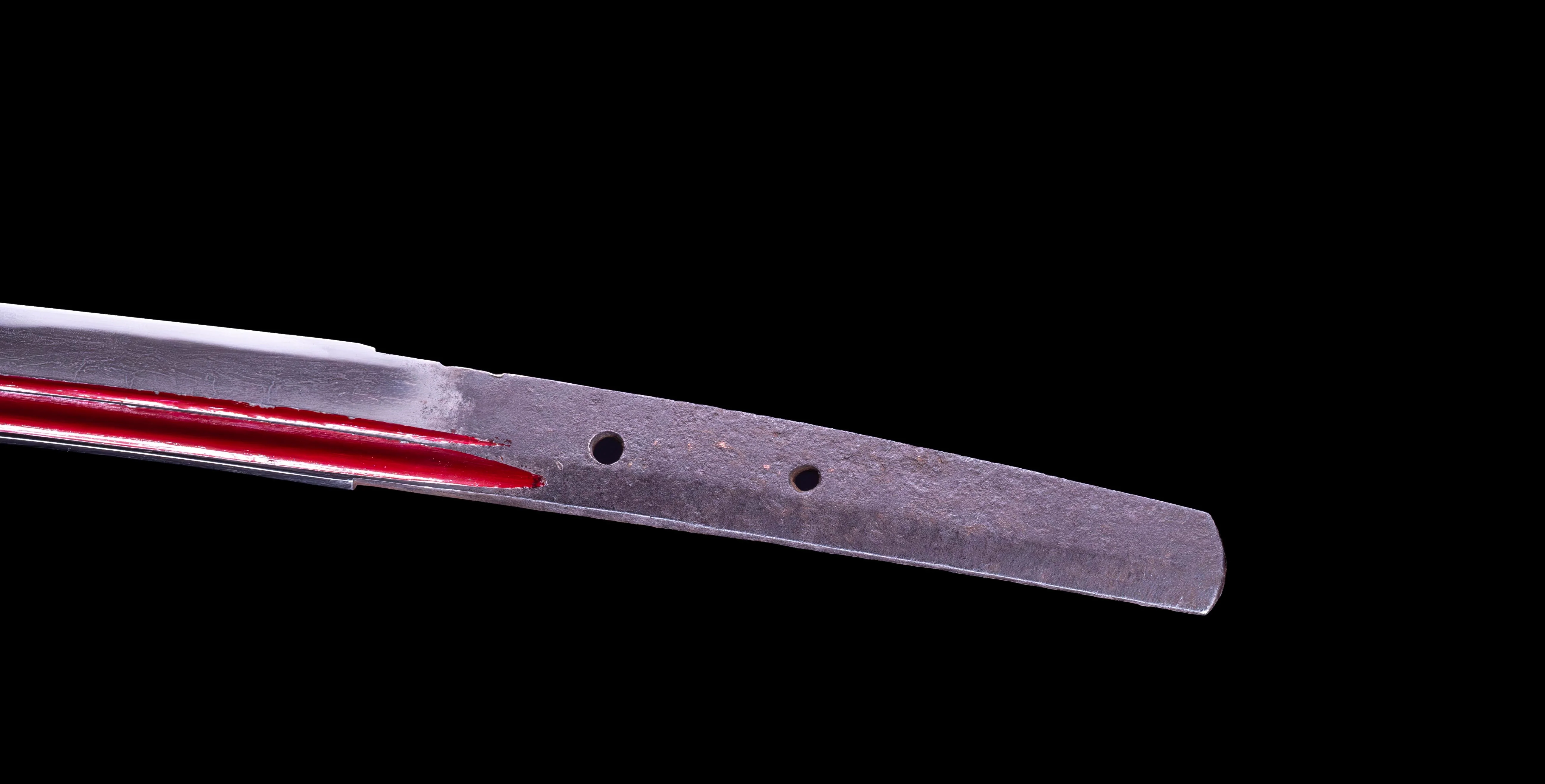 Sabre Antique Katana Japonais avec Bo-Hi Laqué Rouge - Image 15