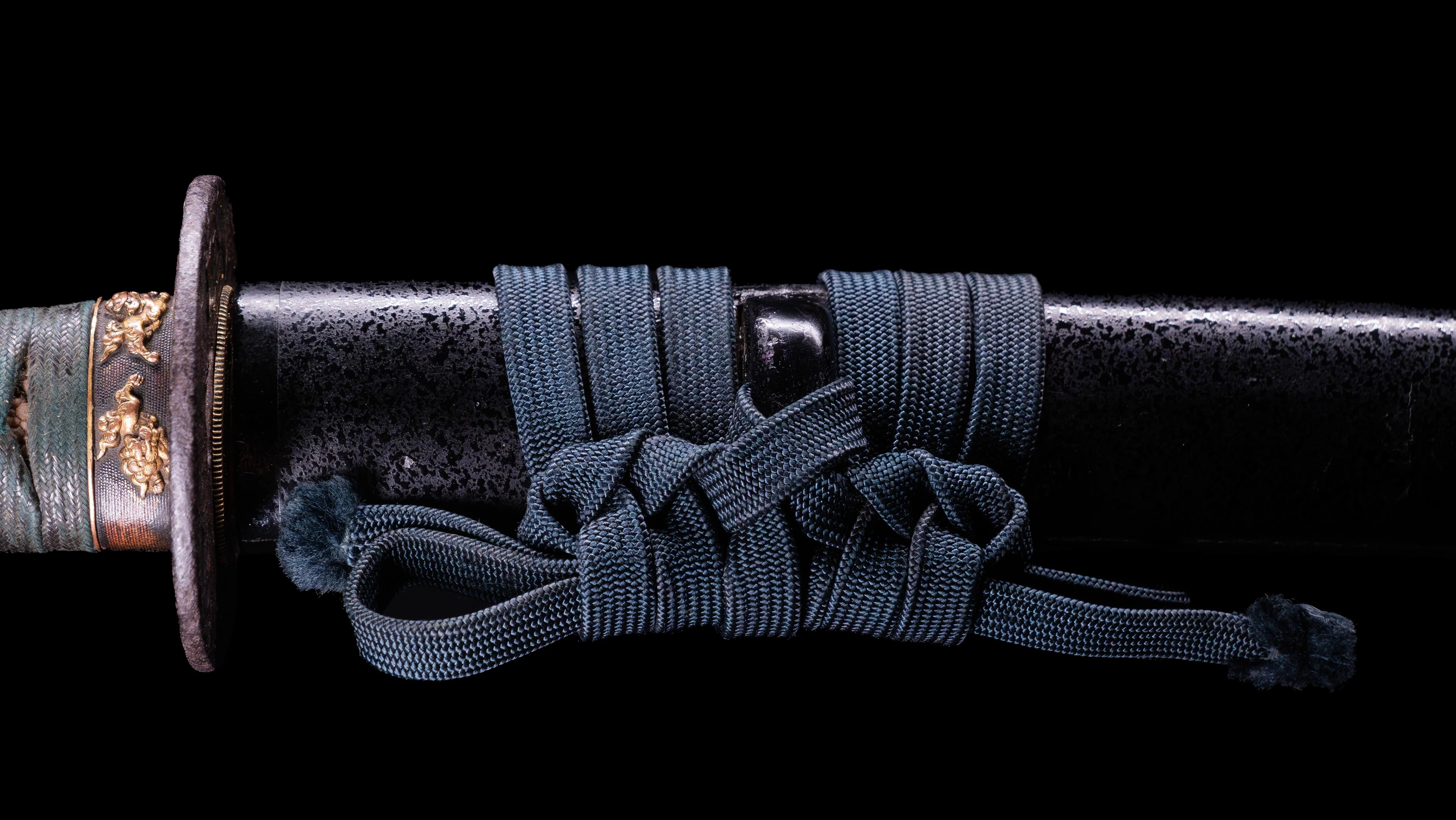 Sabre Antique Katana Japonais avec Bo-Hi Laqué Rouge - Image 24