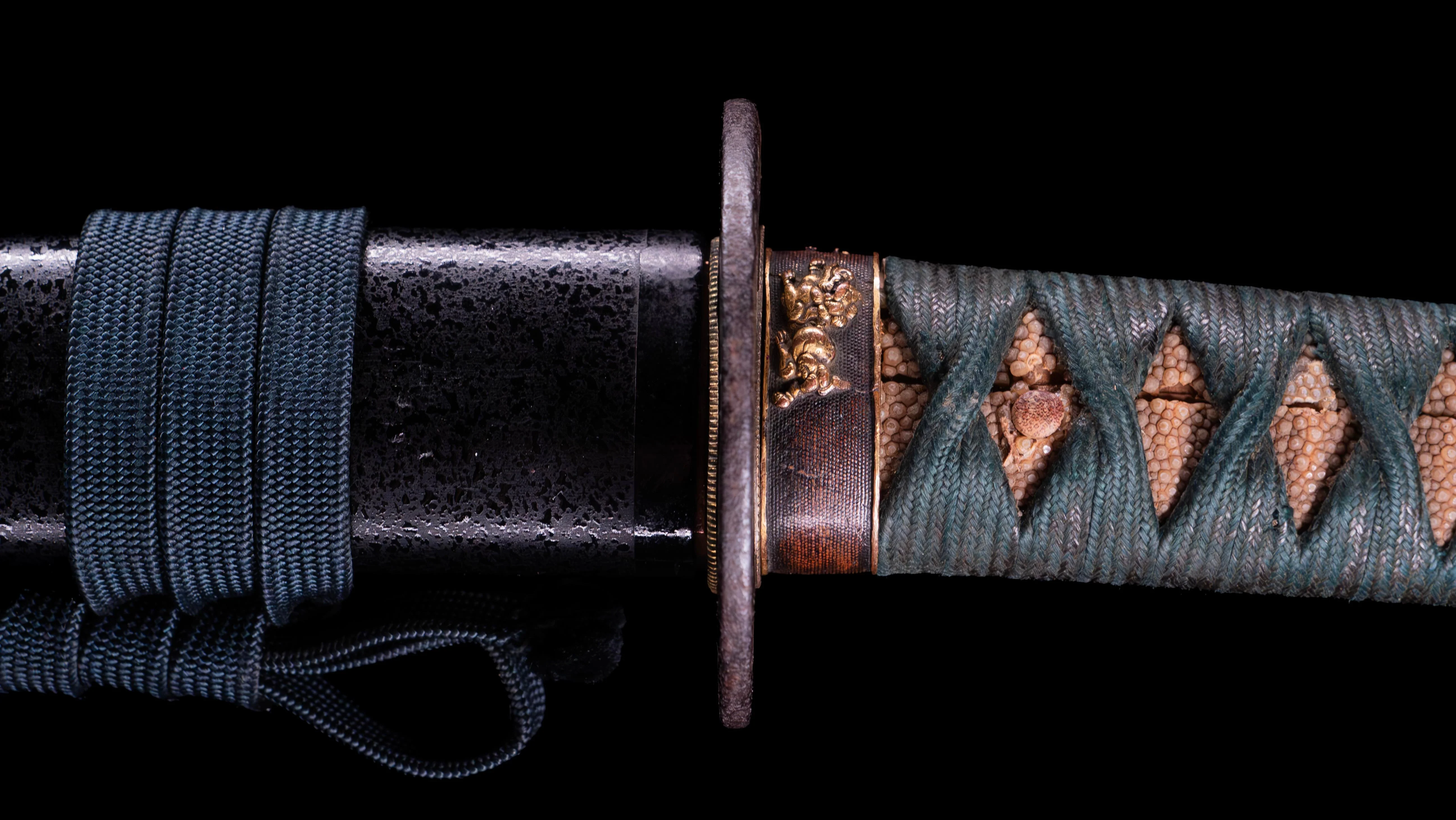 Sabre Antique Katana Japonais avec Bo-Hi Laqué Rouge - Image 29