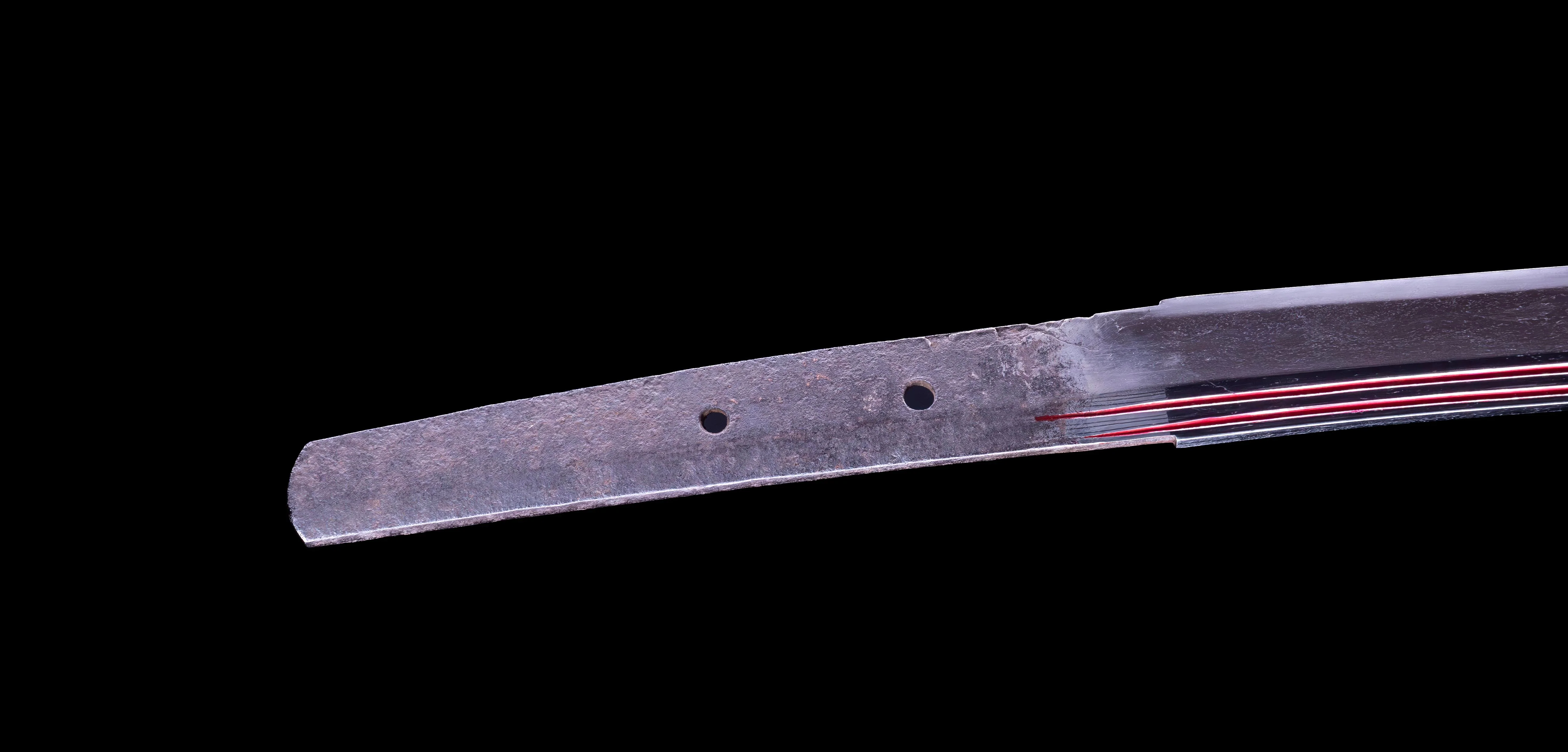 Sabre Antique Katana Japonais avec Bo-Hi Laqué Rouge - Image 6