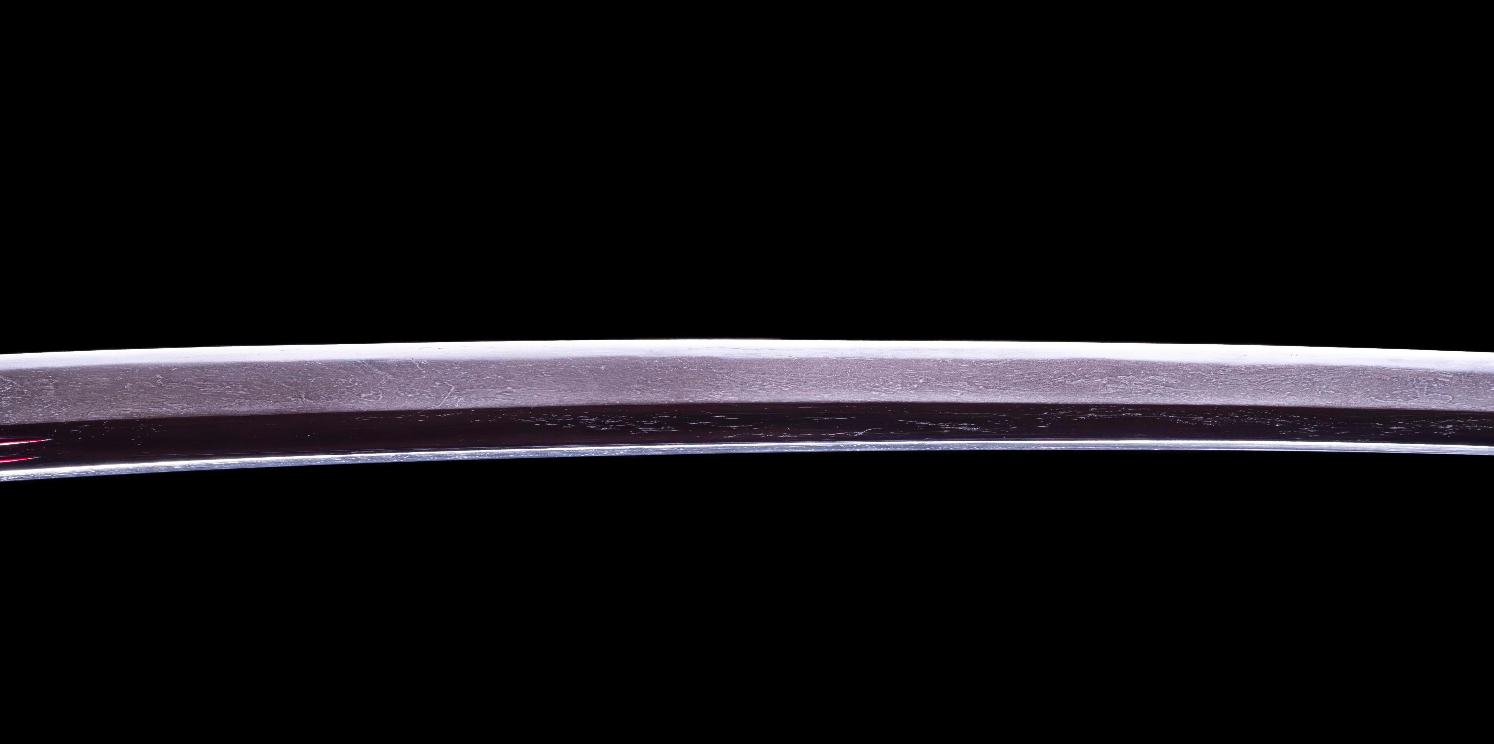 Sabre Antique Katana Japonais avec Bo-Hi Laqué Rouge - Image 8