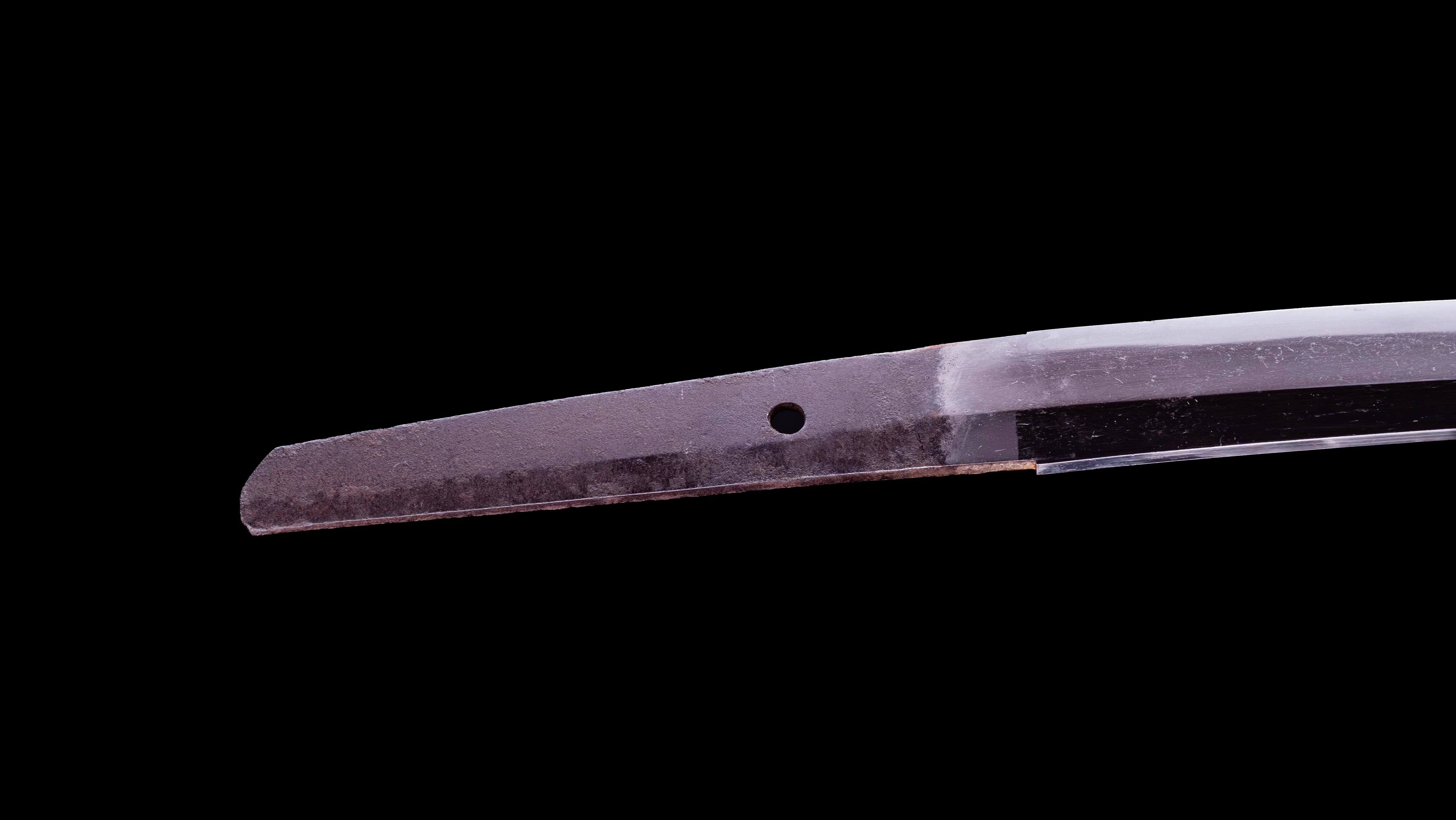 Sabre Antique Katana Japonais avec Tsuba Sukashi à Motif de Feuille - Image 11