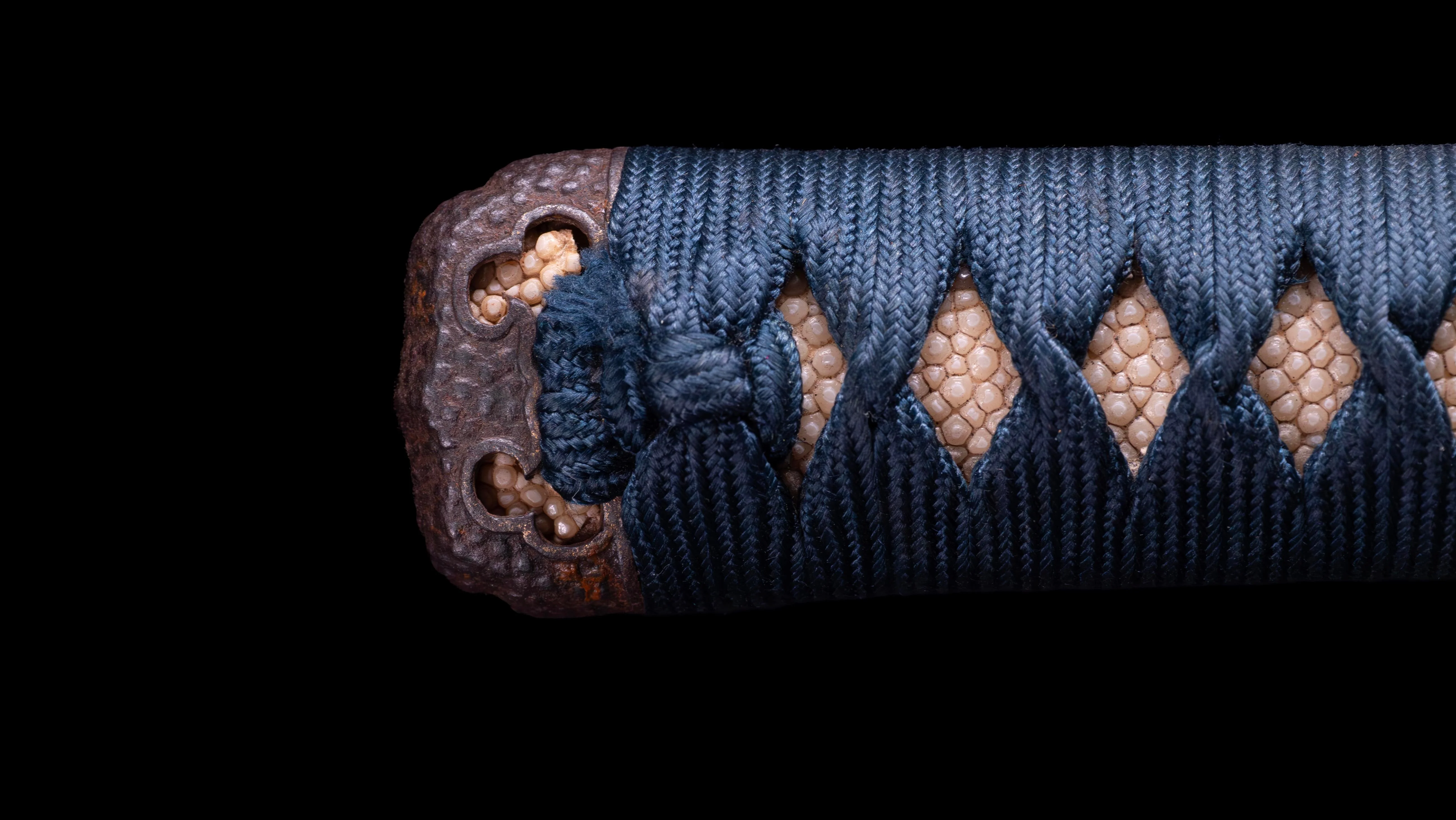 Sabre Antique Katana Japonais avec Tsuba Sukashi à Motif de Feuille - Image 17