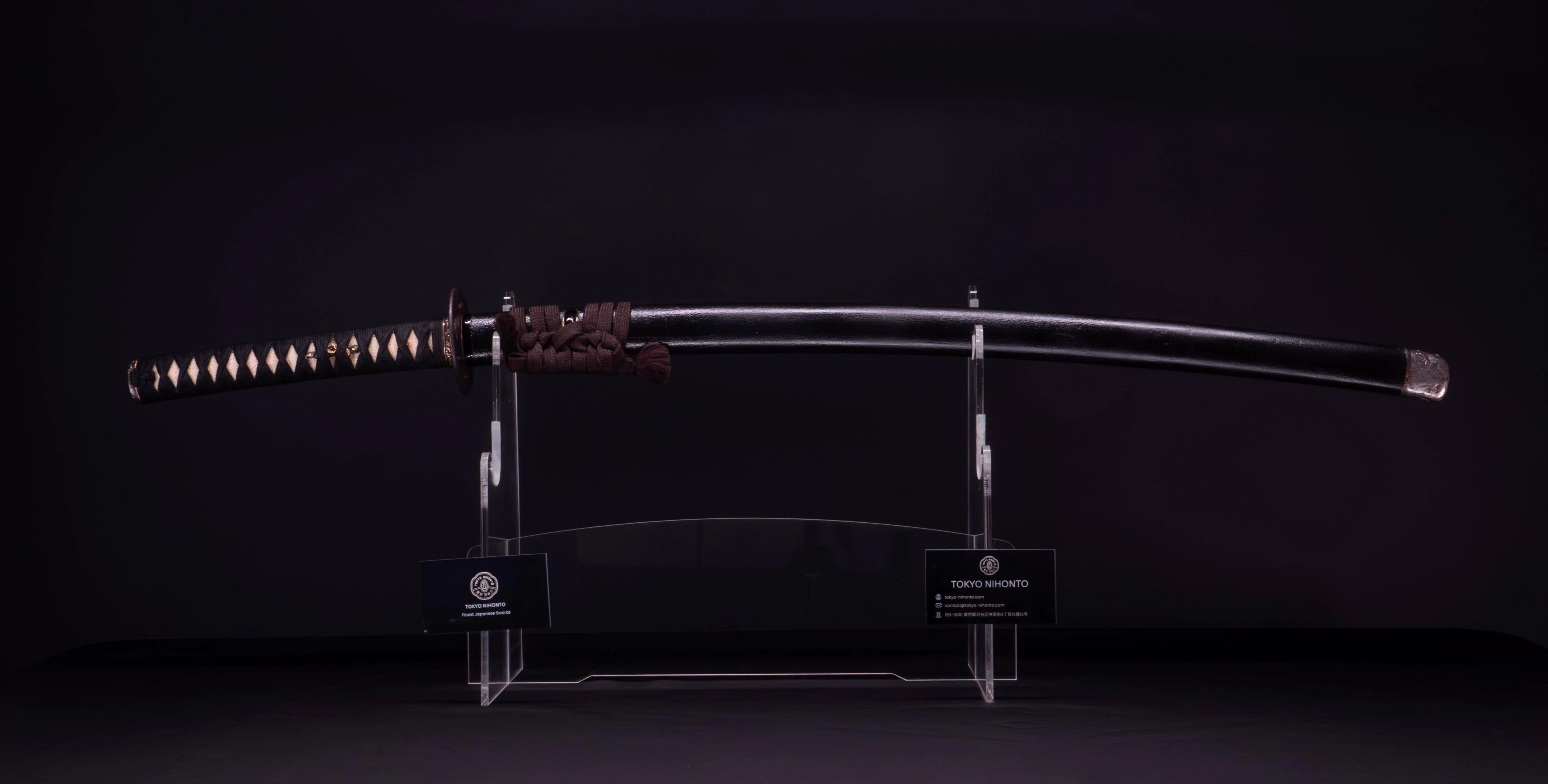 Sabre Katana Japonais Antique avec Tsuba en Fer et Koshirae Noir - Image 3