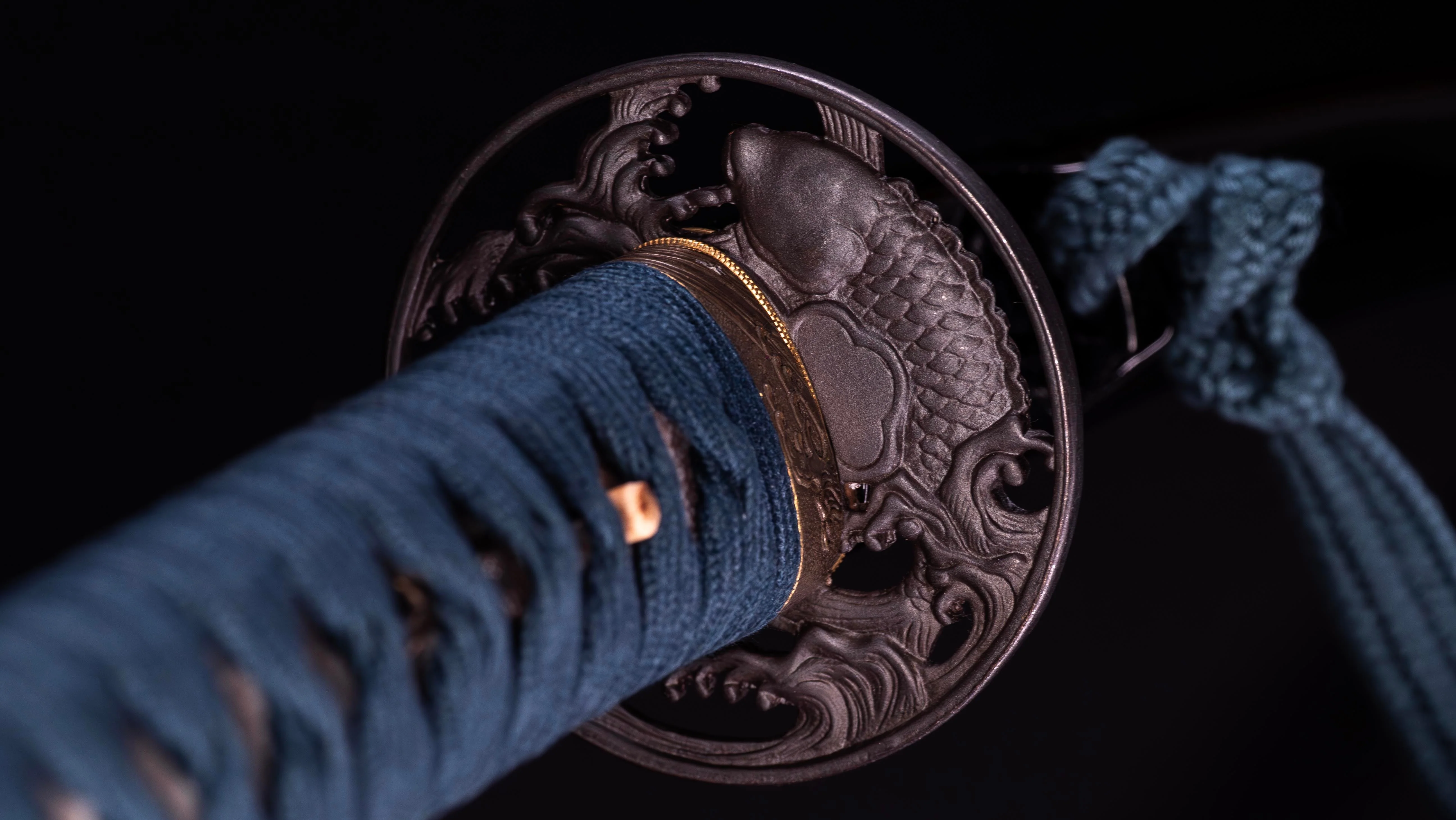 Sabre Katana Japonais Antique avec un Koshirae Inspiré par la Mer - Image 14