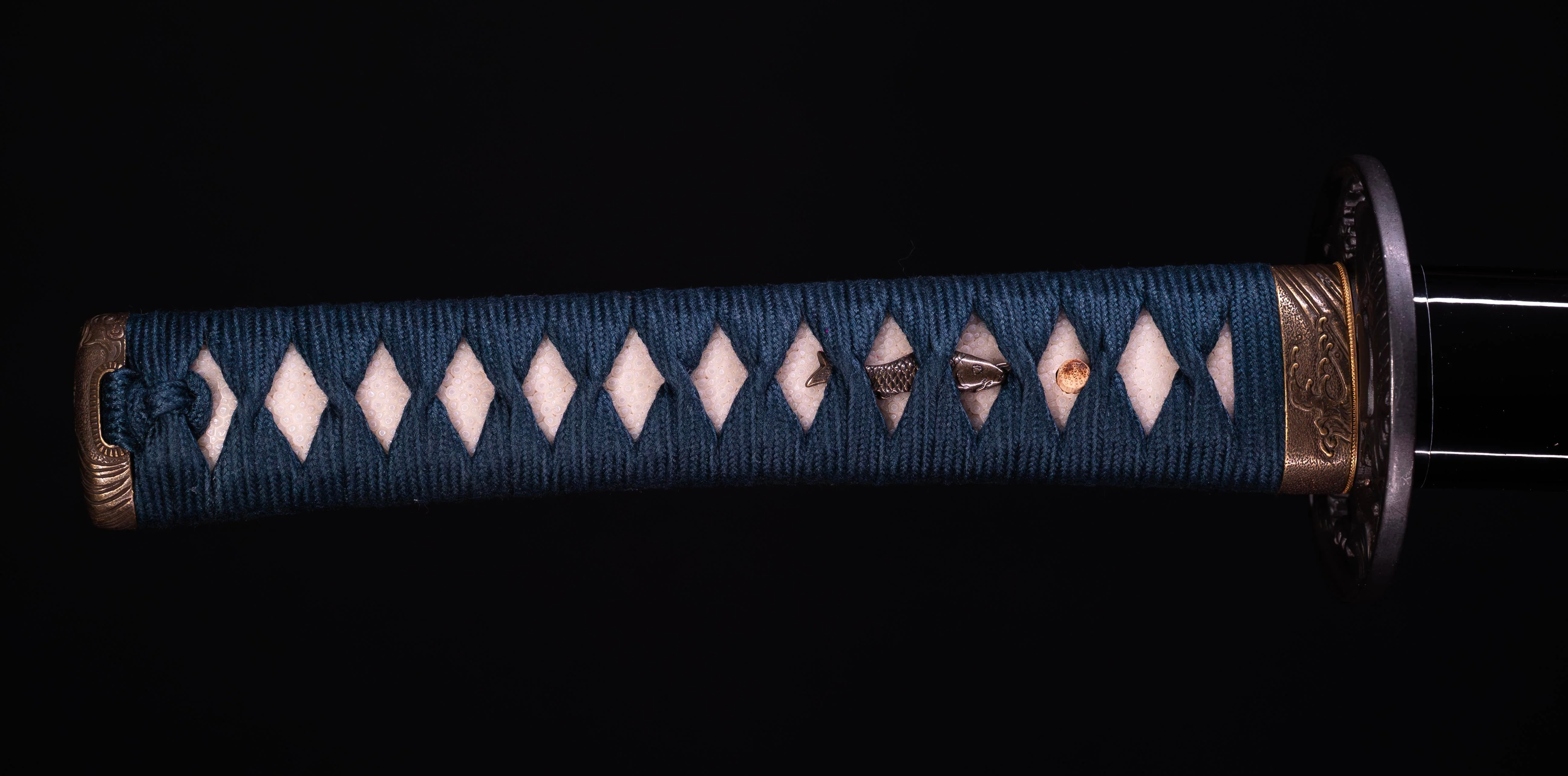 Sabre Katana Japonais Antique avec un Koshirae Inspiré par la Mer - Image 16