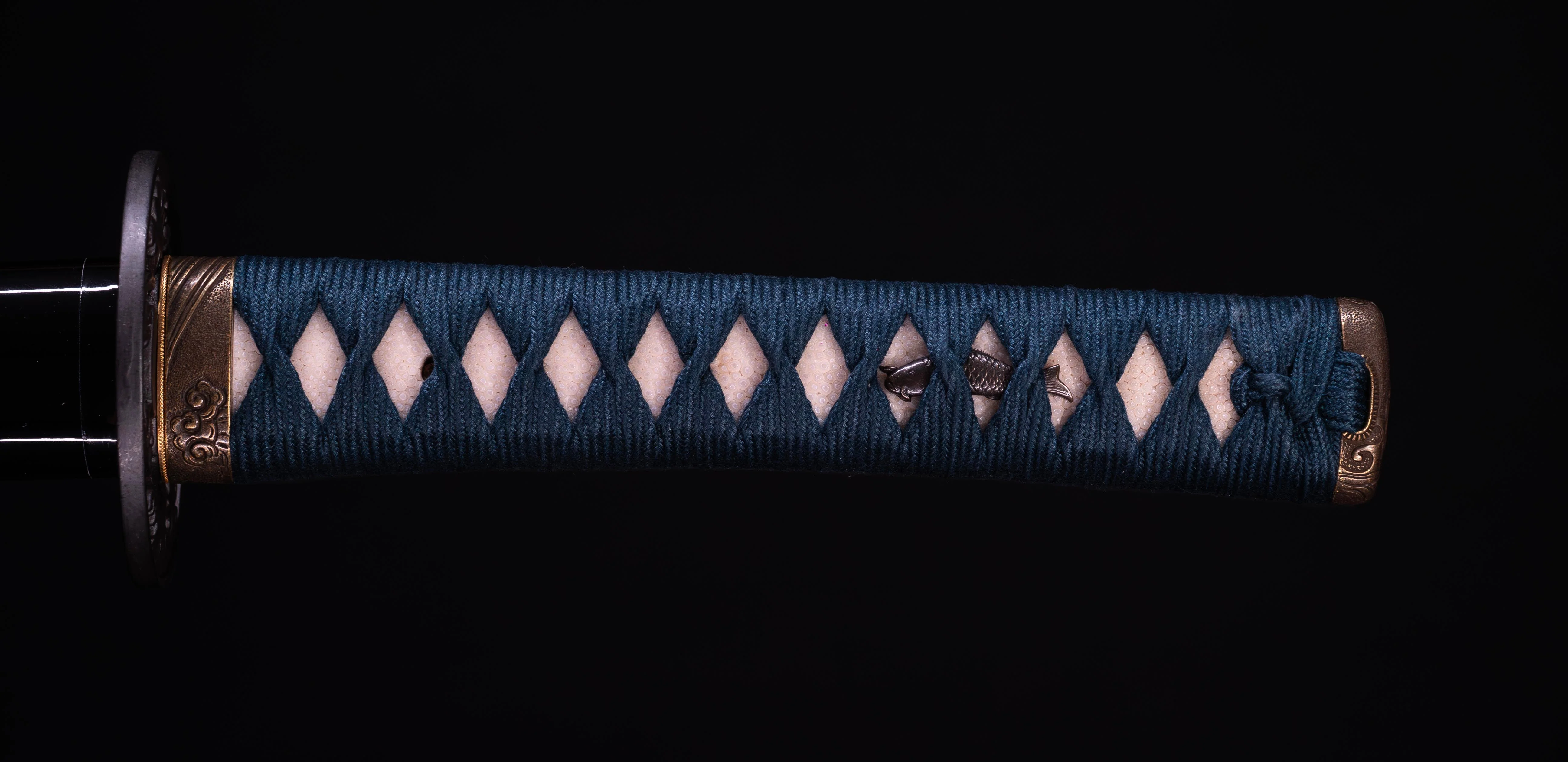 Sabre Katana Japonais Antique avec un Koshirae Inspiré par la Mer - Image 18
