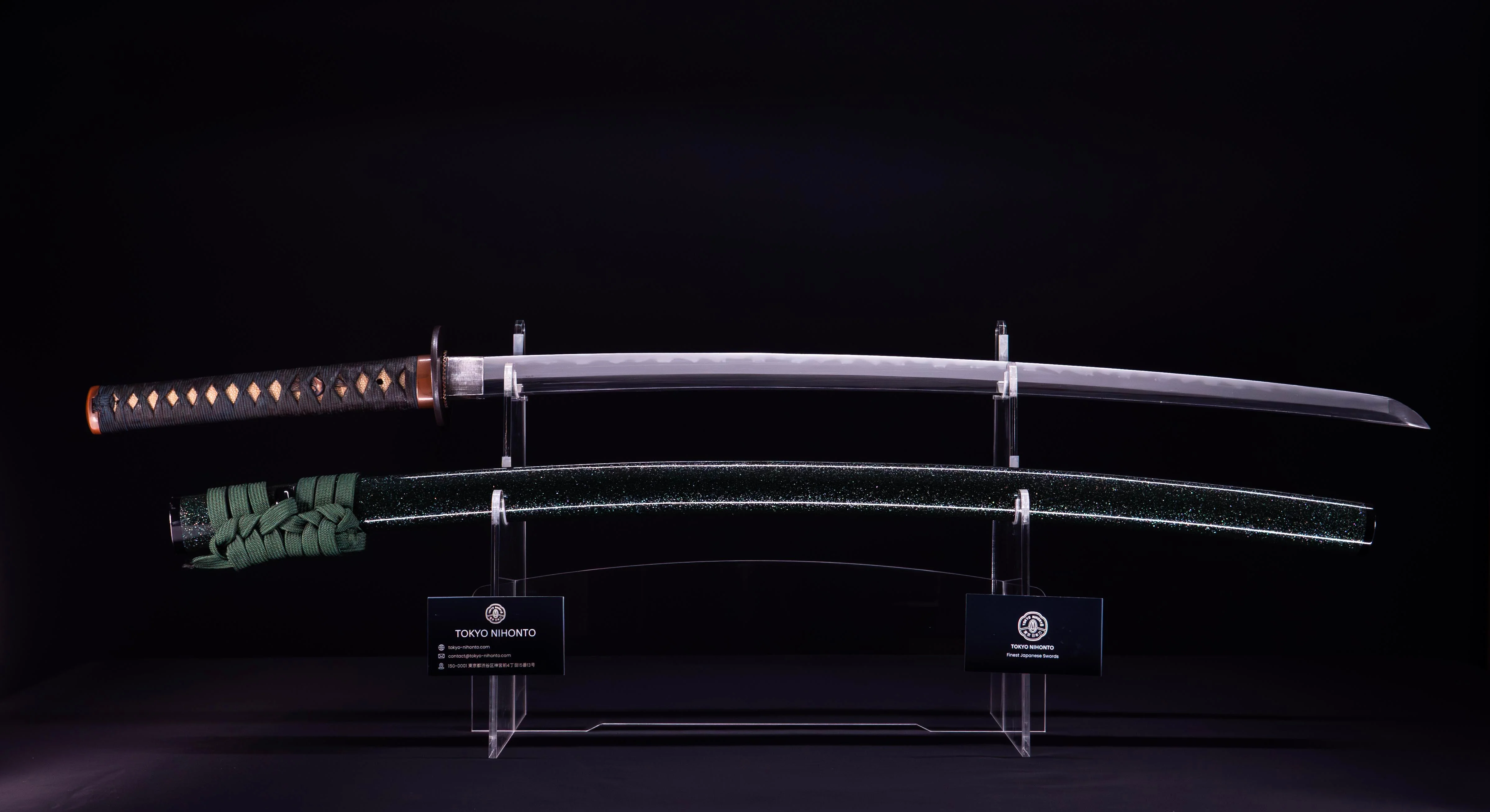 Sabre Katana Japonais Antique signé Seki-ju Kaneyoshi avec Koshirae Vert - Image 10