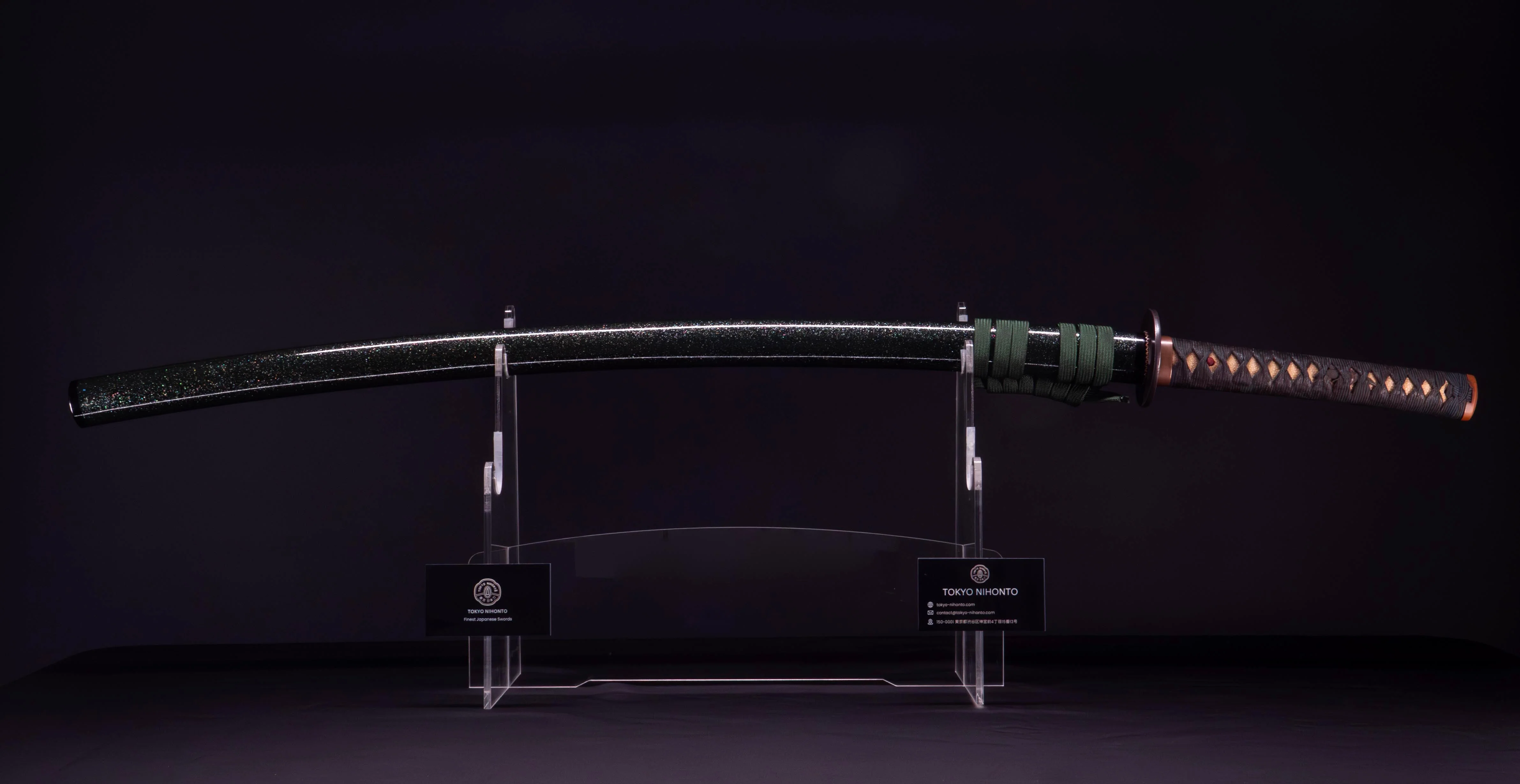 Sabre Katana Japonais Antique signé Seki-ju Kaneyoshi avec Koshirae Vert - Image 3