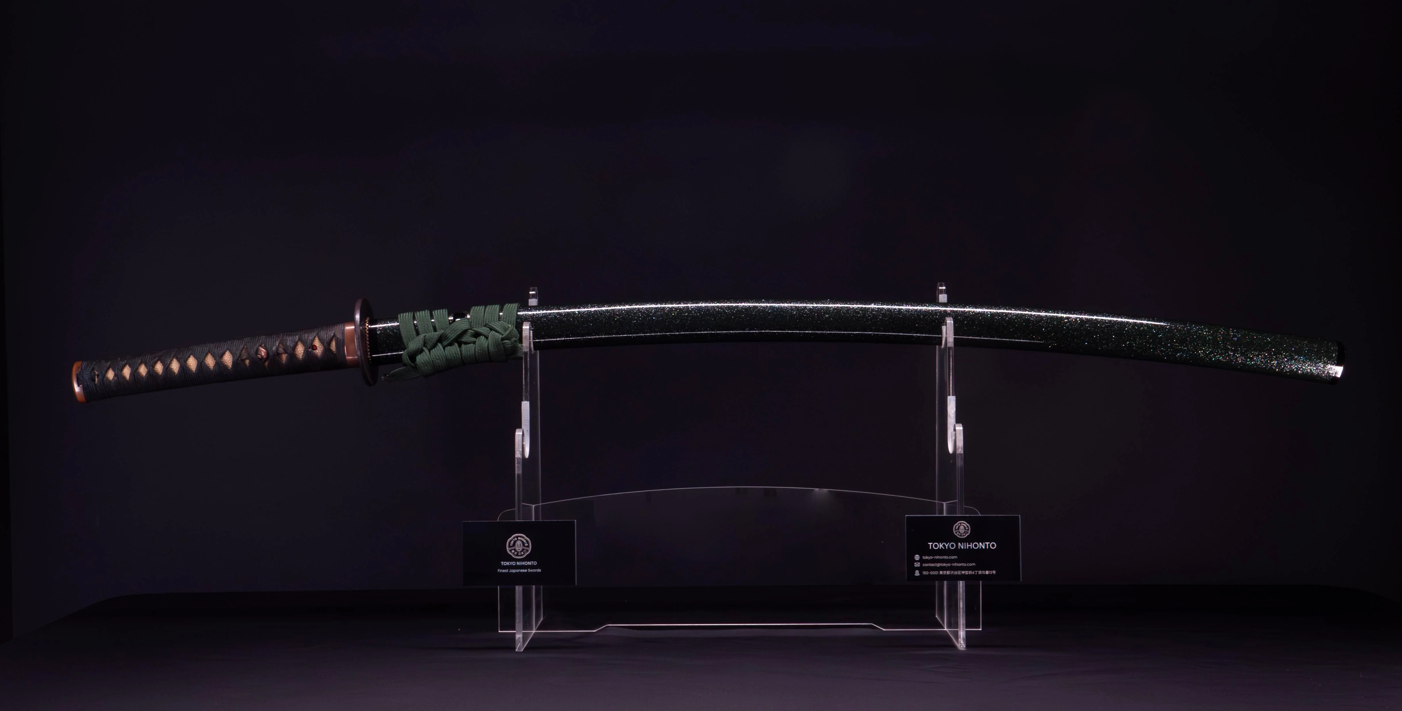 Sabre Katana Japonais Antique signé Seki-ju Kaneyoshi avec Koshirae Vert - Image 4